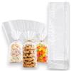KORAT 50 Bustine Trasparenti per Alimenti con Fondo Quadrato, Sacchetti Plastica OPP per Caramelle, Confetti, Dolci, Biscotti e Regali Buste Porta Dolci Resistenti, Food Safe (8x5x24 cm)