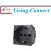 ETTROIT Connect.With.Bticino.Living Frutti presa 16A 2P+T universale per spine schuko-10A-16A antracite modello light