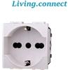 ETTROIT Connect.With.Bticino.Living Frutti presa 16A 2P+T universale per spine schuko-10A-16A bianca modello light