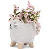 Abbott Collection Home Abbott Collection Fioriera piccola con coda di gatto, in ceramica, bianco, 10,2 cm L