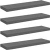 GHVBNMF Set di 4 mensole sospese in MDF con telaio in metallo, 80 x 23,5 x 3,8 cm, per soggiorno e corridoio, portata fino a 10 kg, colore: grigio lucido