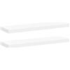 GHVBNMF Set di 2 mensole sospese bianche, 80 x 23,5 x 3,8 cm, in MDF con guida in metallo, mensola da parete sospesa per soggiorno, camera da letto e corridoio, portata fino a 10 kg