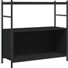 vidaXL Libreria Nera 80x30x78,5 cm in Legno Multistrato e Ferro