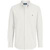 Polo Ralph Lauren Camicia Uomo Oxford rigata Custom Fit, Bianco/Marrone
