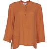 Niù Blusa Donna coreana in lino, Arancio