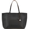 Hogan Borsa Donna Shopper media in pelle martellata, Nero