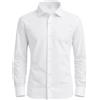 Xacus Camicia Uomo Slim Fit in cotone stretch, Bianco