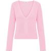 Patrizia Pepe Maglia Donna a Coste con Inserti Traforati, Rosa