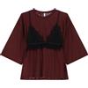 Imperial T Shirt donna con maniche ampie, Bordeaux