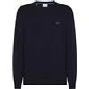 Sun68 Maglia Uomo Girocollo in Misto Lana Merino e Cotone, Blu Navy