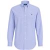 Polo Ralph Lauren Camicia Uomo Principe di Galles Custom Fit, Azzurro