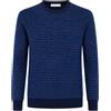 Manuel Ritz Maglia Uomo texture a quadri, Blu Navy