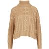 Ralph Lauren Maglia Donna Dolcevita Trecce in Lurex, Rafia