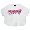 Disclaimer T-Shirt Donna cropped, Bianco