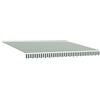 Roanoer Tessuto di ricambio per tenda da sole, 4 x 3 m, in poliestere 240 g/m², tessuto di ricambio (380 x 295 cm), a righe, per tenda da sole con braccio articolato, balcone, terrazza, verde e bianco