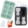 Generisch 2 stampi in silicone per gatti, colore nero e verde, 3D, 4 pezzi, riutilizzabili, adatti per cocktail, whisky, tè al latte e caffè