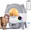 SEERFashion Lettiera Gatto Autopulente, Lettiera Autopulente per Gatti XXL 76 L con Controllo App, Antiodore, Sensori di sicurezza e Anti-pizzicamento, 6 Luci Notturne, Automatica Lettiera per Più Gatti