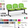 SEIPO LOOK MESH LR0145N panca 3 posti strutture nere schienale in rete tessuto V SEIPO Class 1 IM