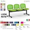SEIPO LOOK MESH LR0145N panca 3 posti strutture nera schienale rete Ecopelle D2 SEIPO