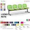 SEIPO LOOK MESH LR0146N panca 4 posti strutture nera schienale rete Ecopelle D2 SEIPO