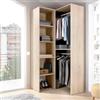 Dmora Guardaroba Bernina, Struttura per Cabina Armadio angolare, Mobile Appendiabiti Aperto ad Angolo, 79x88h186 cm, Rovere