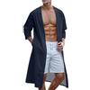 Zanisouta - Accappatoio da uomo estivo cardigan lungo giacca a vento da spiaggia kimono happi giapponese haori primavera camicia da notte Eid abito marocchino stampato a colori a manica lunga, O blu