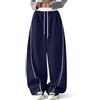 Generisch Pantaloni da donna Baggy Y2K, pantaloni da jogging a gamba larga, comodi, per il tempo libero, traspiranti, vestibilità ampia, vita alta, stile vintage, con coulisse e tasche