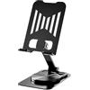 MONTY SOUL Supporto per Cellulare e Tablet Regolabile in Metallo - Stand Scrivania Pieghevole Portatile con Rotazione 360 Gradi - Porta Smartphone Universale per iPhone iPad Phablet E-Reader e Laptop (Nero)