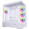 Lian Li V100 ATX Mid-Tower PC Case, 4 ventole ARGB PWM da 120 mm preinstallate, striscia LED RGB, piattaforma display con vetro temperato, supporto GPU da 420 mm, radiatore da 360 mm, flusso d'aria