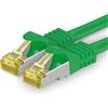 1aTTack.de Cavo di rete Ethernet Lan Cat.7 SFTP spina RJ45 Cat6a doppia schermatura 10000 Mbit/s compatibile con Cat5 Cat6 Cat6a Cat8 per switch Router Modem Patchpanel Verde / 1 pz 15m