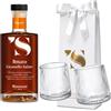 Distillerie Mantovani 1824 Amaro al Caramello Salato \'S Mantovani 70cl 28%vol con 2 bicchieri oscillanti e busta regalo