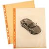 Favorit Buste Perforate, Lucide, Alto Spessore, 22 x 30 cm, 25 Pezzi, Trasparenti color Arancione pastello con Banda Colorata in Tinta