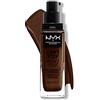 NYX Professional Makeup Fondotinta, Can't Stop Won't Stop Full Coverage Foundation, Lunga tenuta, Waterproof, Finish Matte, Tonalità: Deep ebony