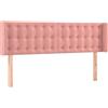 vidaXL Testiera con orecchie Rosa 147x16x78/88 cm Velluto