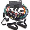 PORTENTUM Fasce elastiche da 300 libbre - 17 fasce elastiche per yoga, ginnastica ritmica, palestra, CrossFit, TRX, Pilates, ginnastica; fasce elastiche in gomma per caviglie e maniglie per porte; allenamento