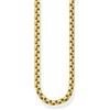 THOMAS SABO Collana da uomo veneziana placcata in oro, in argento Sterling 925 placcato oro giallo 750, lunghezza 60 cm, KE1110-413-39-L60, 60 cm, Argento sterling Oro Giallo, Nessuna pietra preziosa