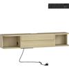 HOMCOM Mobile TV sospeso con cassetto, mensole e passacavi, 120x24x22,4 cm, legno | Aosom Italy
