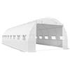 Outsunny Serra tunnel da giardino 24m² con 16 finestre, Porta avvolgibile con zip acciaio zincato, telo PE, 8L x 3l x 2H m,Bianco | Aosom Italy