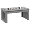 PawHut Ciotola rialzata per cani con 2 ciotole rimovibili, 58,4x30,5x25,4 cm, Grigio | Aosom Italy