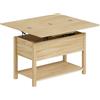 HOMCOM Tavolino da salotto sollevabile ed estensibile con vano nascosto, 100x45x50,5 cm, legno | Aosom Italy