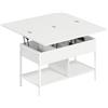 HOMCOM Tavolino da salotto alzabile e allungabile con vano nascosto, 98x49x55 cm, Bianco | Aosom Italy