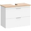 HOMCOM Mobile sottolavabo da bagno con 2 grandi cassetti, 80 cm, Bianco | Aosom Italy