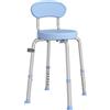 HOMCOM Sedia da doccia girevole regolabile in altezza con schienale, 150 kg, Celeste | Aosom Italy