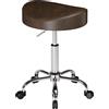 HOMCOM Sgabello con ruote girevole 360° e regolabile in altezza 51-66 cm, Marrone | Aosom Italy