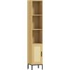 HOMCOM Mobile bagno alto e sottile con mensole e ripiano interno regolabile, legno | Aosom Italy