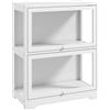 HOMCOM Vetrina espositiva a 2 livelli con ante in acrilico, 59,5x30x73 cm, bianco | Aosom Italy