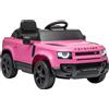 AIYAPLAY Auto elettrica per Bambini Land Rover Defender 12V Velocità 2,7-4,5 km/h e telecomando, rosa | Aosom Italy