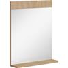 HOMCOM Specchio da bagno da parete con mensola, 50x12x60 cm, rovere | Aosom Italy