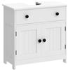HOMCOM Mobile sottolavabo autoportante con cerniere soft-close, cassetto e 2 ante, bianco | Aosom Italy