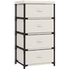 HOMCOM Cassettiera con 4 cassetti in tessuto e struttura in acciaio, beige | Aosom Italy